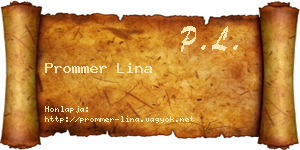 Prommer Lina névjegykártya